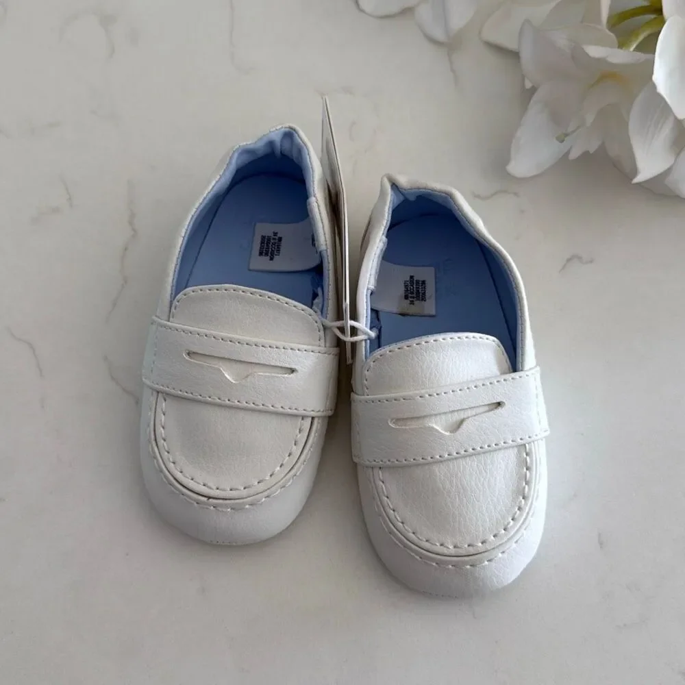 Janie & Jack Baby Penny Loafer in White Size 12-18 Months